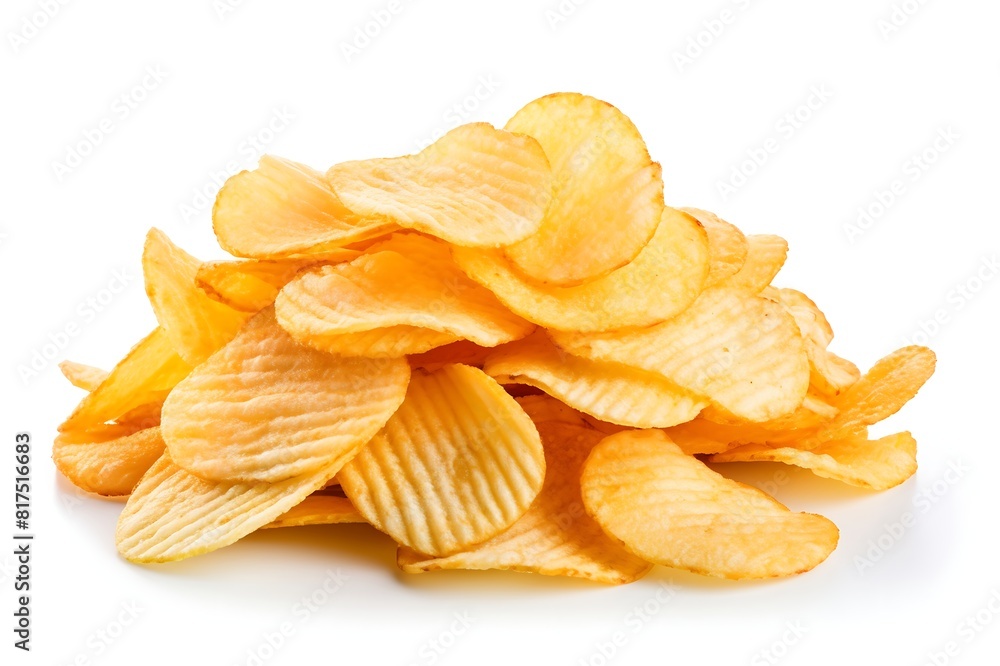 Close up of a chips on white background. With clipping path. Close up of a chips on white background. With clipping path.
