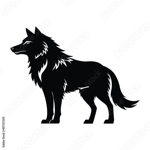 silhouette of illustration wolf