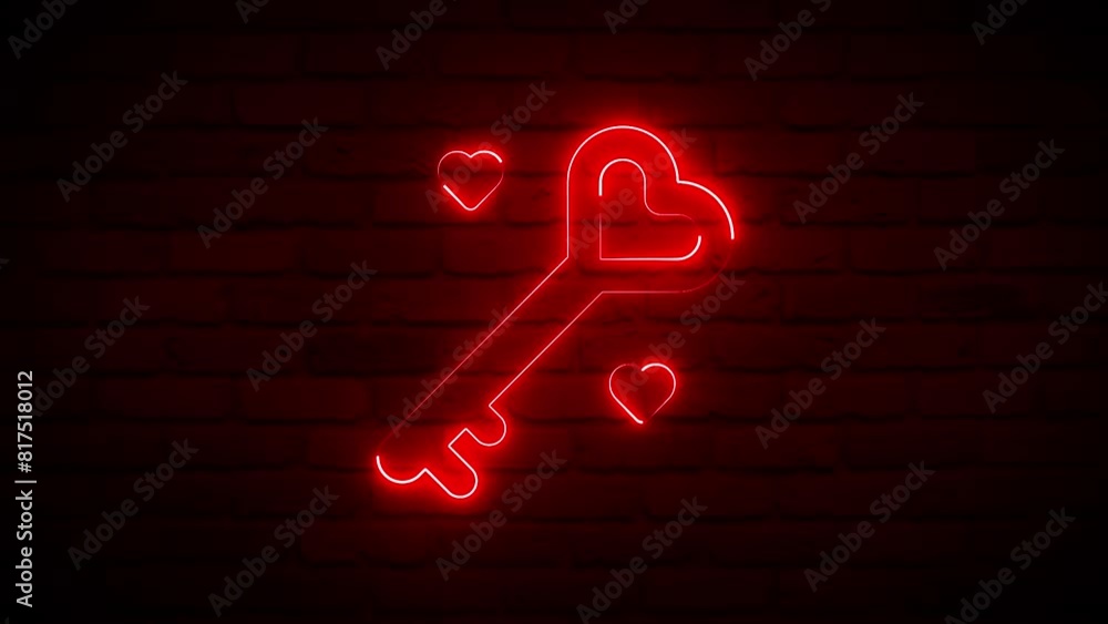 Valentines Day Concept Neon Sign Background Loop Valentines Day Concept Neon Sign Background Loop
