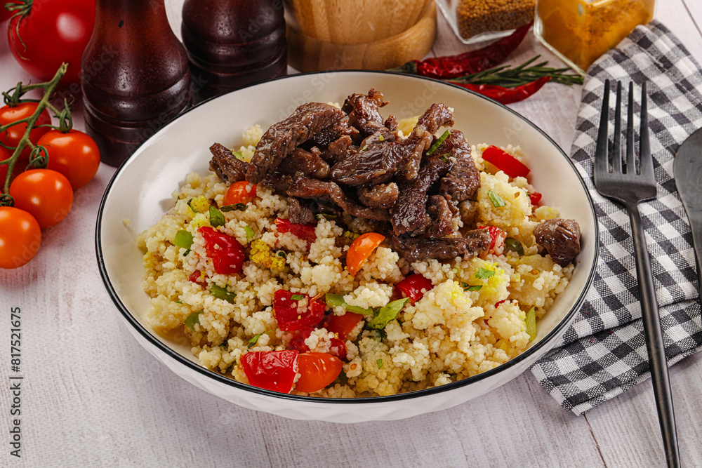Traditional couscous with beef and vegetables Traditional couscous with beef and vegetables