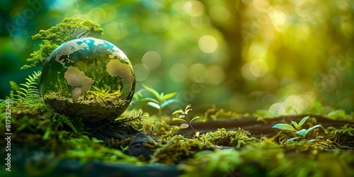 Global laws aligning with sustainable environmental conservation for a greener world. Concept Environmental Conservation, Sustainable Development, Global Legislation, Green Initiatives photo