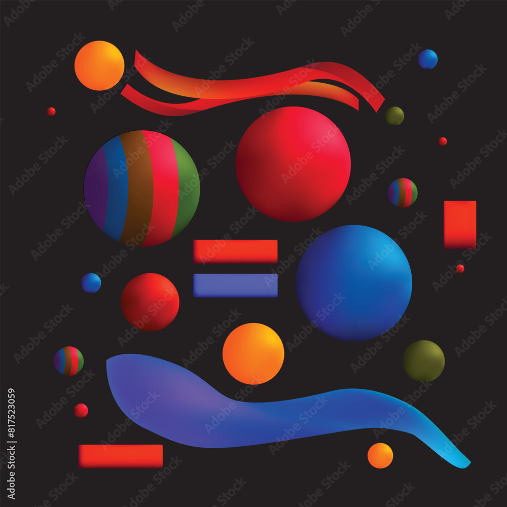 Obraz premium Background design vector abstract circles, lines, geometric shapes compositions. Presentation, UI design, poster, brochure, banner digital art.