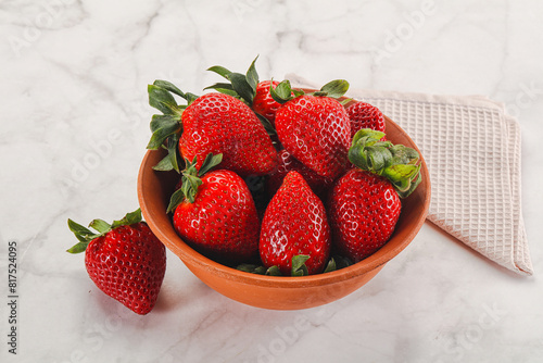 Sweet srawberry in the bowl photo