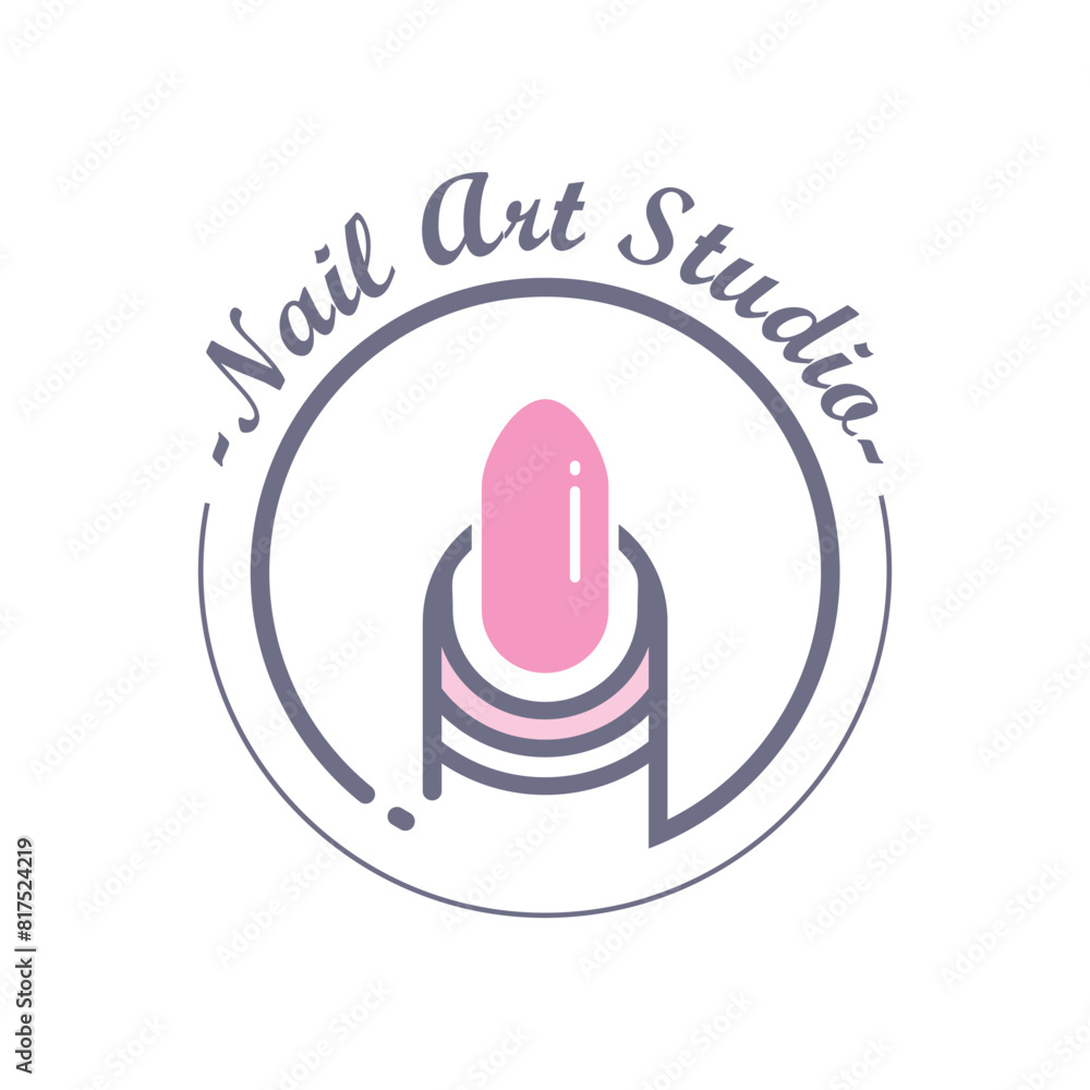 Nail polish design element idea with modern style concept Nail polish design element idea with modern style concept