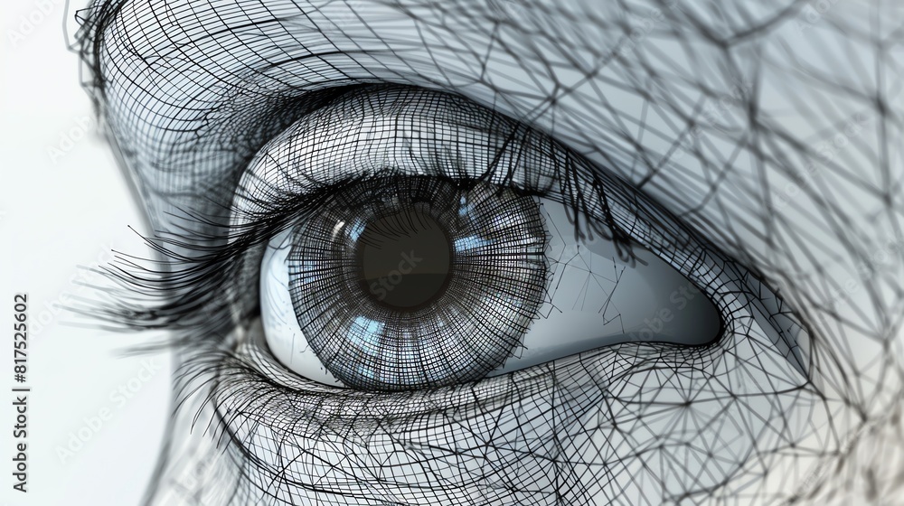 Obraz premium Enhance the resolution of this eye. Make the iris and pupil more detailed. Generate a normal map.