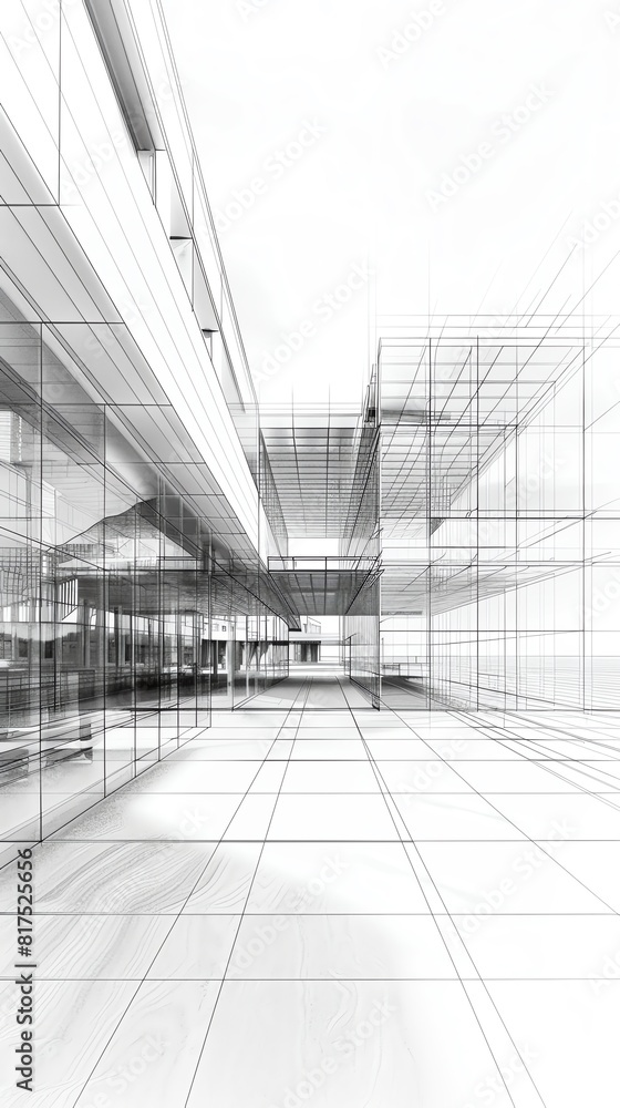 Create a 3D rendering of a modern office building Create a 3D rendering of a modern office building