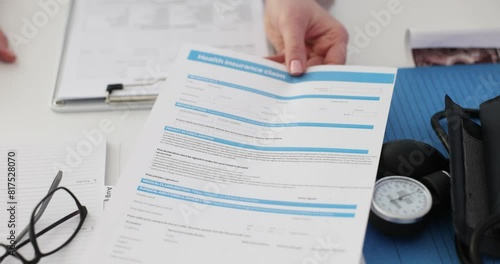 Fill out health insurance application form