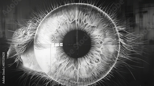  An abstract representation of an eye, blending the concepts of the world, person photo