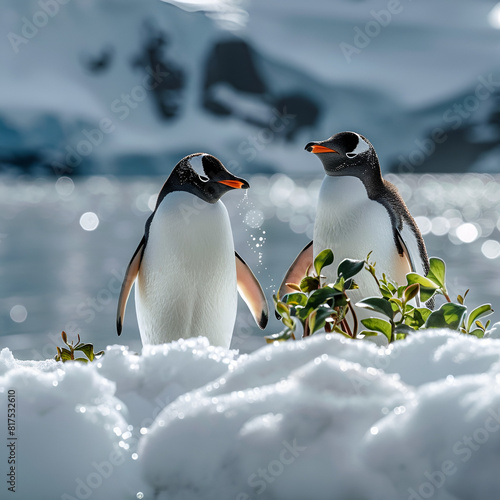 penguin on the snow