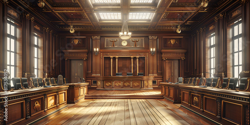 Lawyers in court. Multiverse courtroom 
 photo