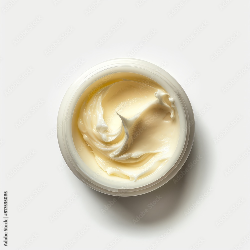 A jar of insect bite cream sits on a white surface, ready to provide relief from bug bites and itching A jar of insect bite cream sits on a white surface, ready to provide relief from bug bites and itching