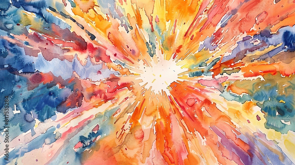 I imagine an abstract watercolor background with splashes, featuring a vibrant pattern of colorful flowers in shades of yellow, orange, and pink, with hints of blue and bright stars I imagine an abstract watercolor background with splashes, featuring a vibrant pattern of colorful flowers in shades of yellow, orange, and pink, with hints of blue and bright stars