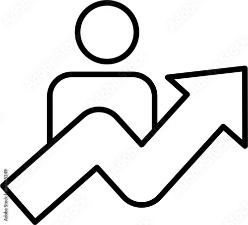 Growth outline icon vector