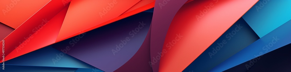Bold abstract geometric shapes in a colorful paper background, banner