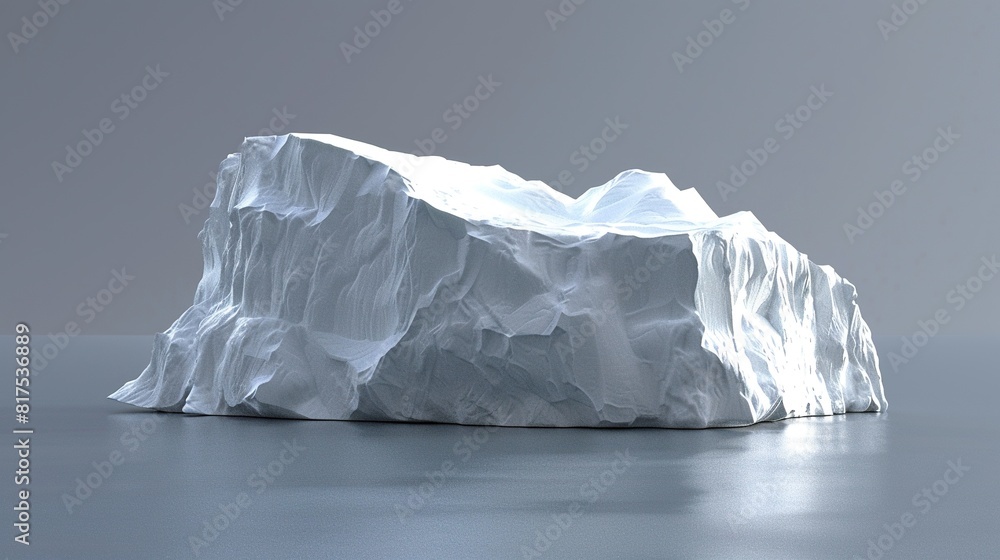 Photorealistic iceberg with stunning detail and textures.