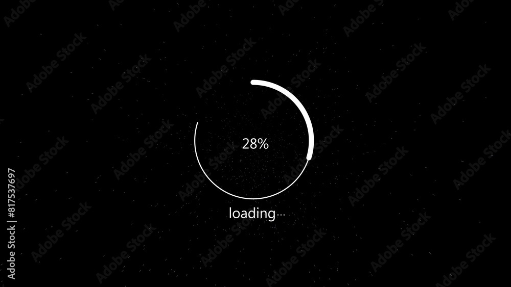 Abstract loading bar circle white color illustration. Black background processing dark gray circle complete 4k illustration. Abstract loading bar circle white color illustration. Black background processing dark gray circle complete 4k illustration.