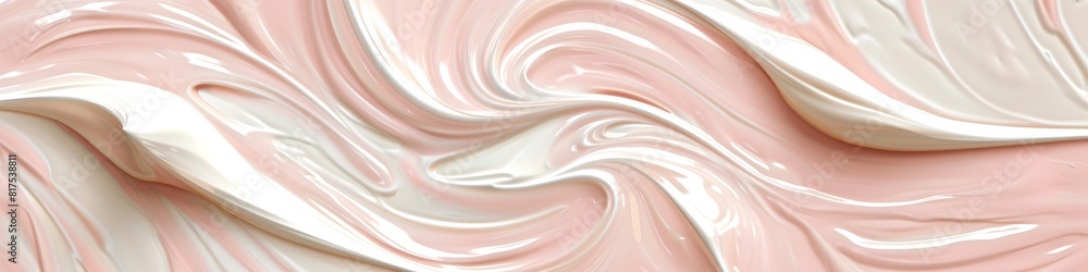 Detailed view of creamy white swirls blending with soft pink, creating a textured piece, banner Detailed view of creamy white swirls blending with soft pink, creating a textured piece, banner