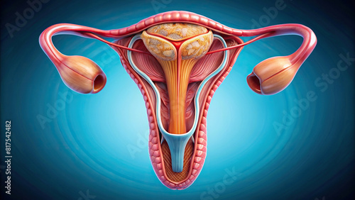 Detailed view of human uterus, focusing on endometrial lining and reproductive functions  photo