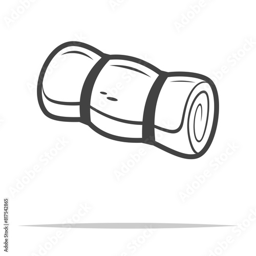 Rolled up sleeping bag icon transparent vector isolated