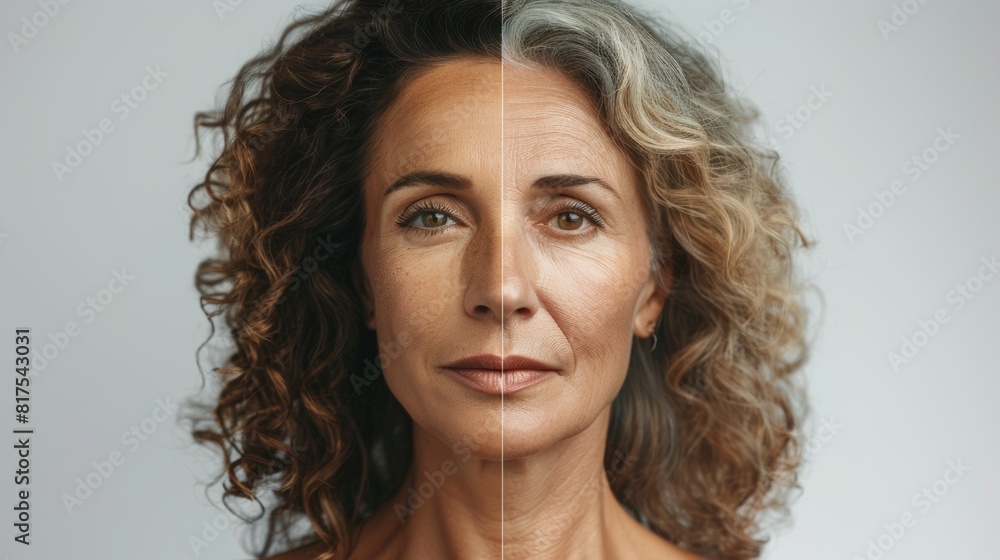 Comparison Portrait of Woman Aging from Young to Elderly
Comparison Portrait of Woman Aging from Young to Elderly