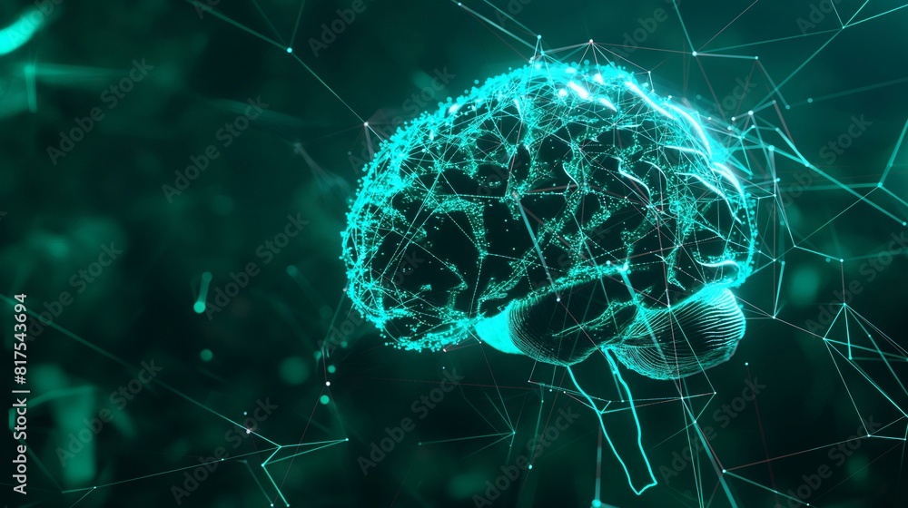 Futuristic Artificial Intelligence Concept with Digital Brain and ...