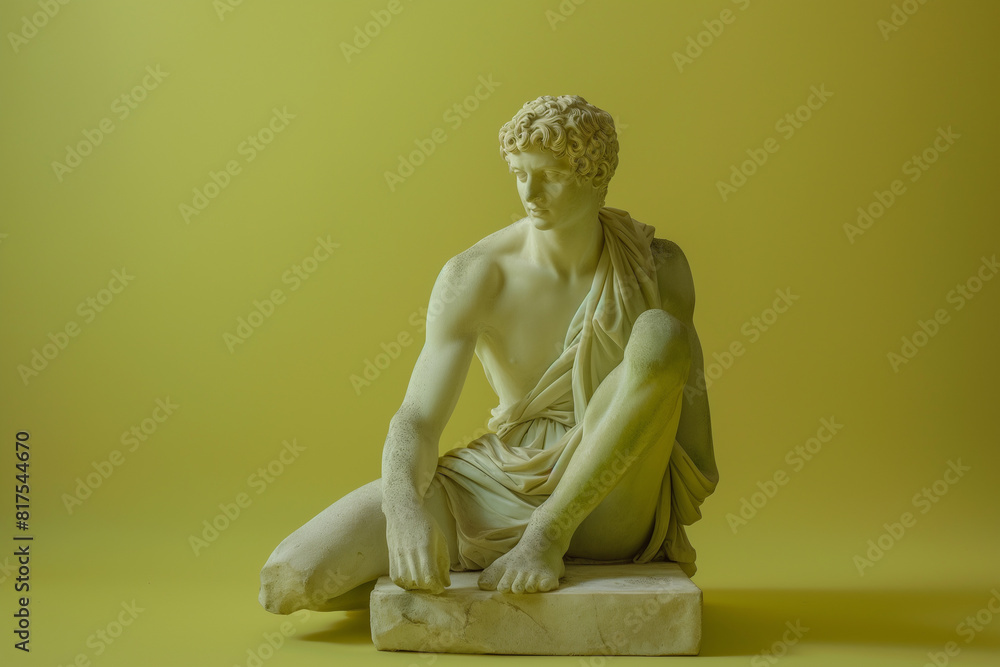 3d rendering of ancient greek -roman statue art figure . Creative concept colorful neon image with bright and vivid lime green color background, fashionable, trendy ,isolated background 3d rendering of ancient greek -roman statue art figure . Creative concept colorful neon image with bright and vivid lime green color background, fashionable, trendy ,isolated background