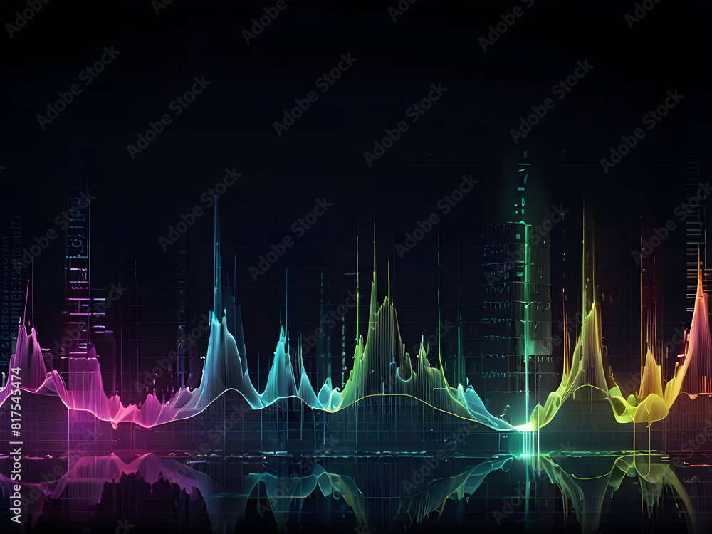 Data visualization, data network, glow sound waves effect or abstract technology background ai generative Data visualization, data network, glow sound waves effect or abstract technology background ai generative