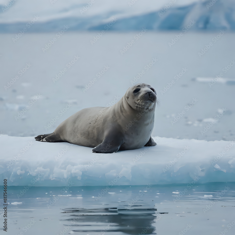 Fototapeta premium a seal on an ice floe