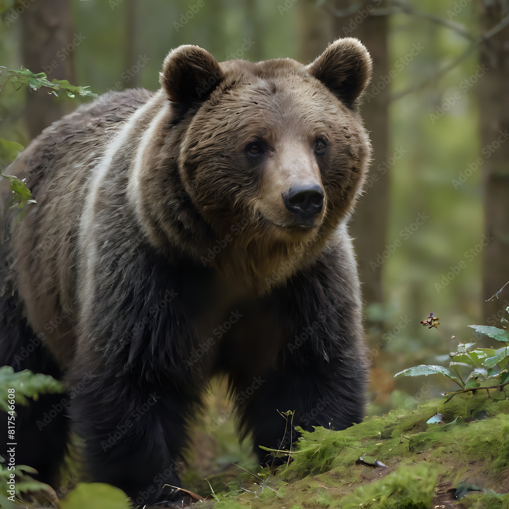 Obraz premium a brown bear in the forest