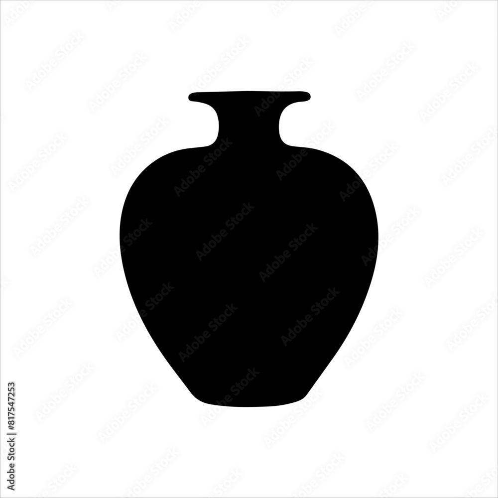 Old vase silhouette isolated on white background. Vase icon vector illustration. Old vase silhouette isolated on white background. Vase icon vector illustration.