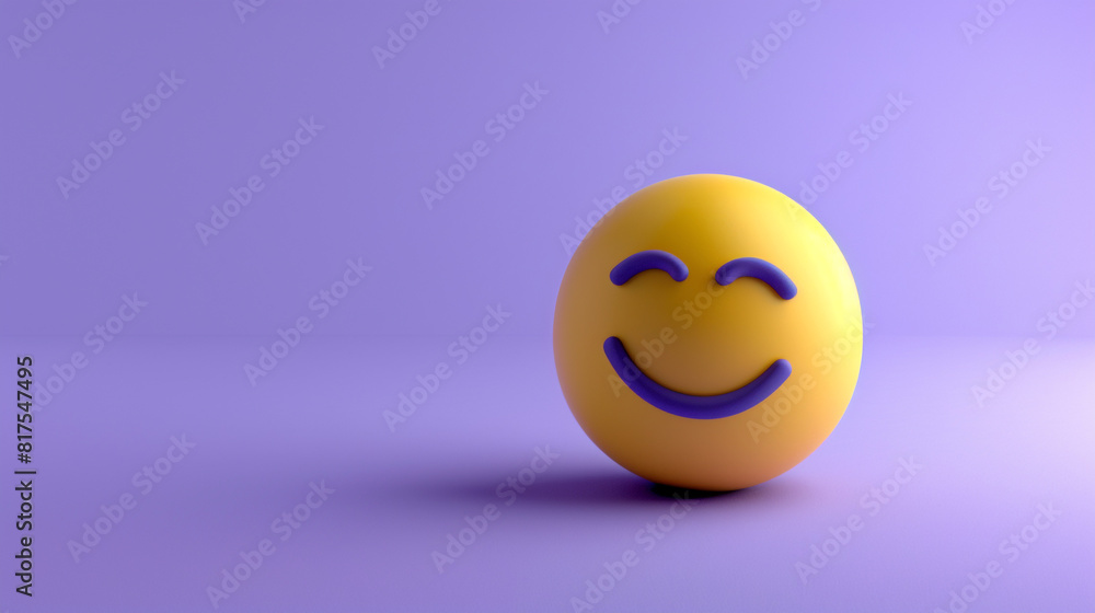 A minimalist 3D of a single yellow smirk emoji on a solid violet background. A minimalist 3D of a single yellow smirk emoji on a solid violet background.