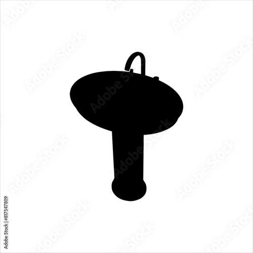 Bathroom sink silhouette isolated on white background. Sink icon vector illustration.