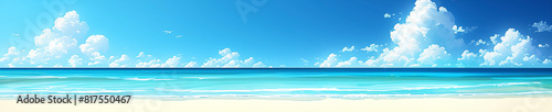 夏の青い海と空　Generative AI