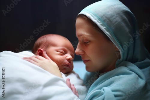 a newborn at maternity ward photo