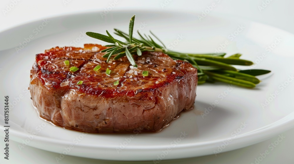 Intimate close-up of a premium pork steak plate, focusing on the exquisite plating and steak quality, perfect for ads, isolated backdrop Intimate close-up of a premium pork steak plate, focusing on the exquisite plating and steak quality, perfect for ads, isolated backdrop