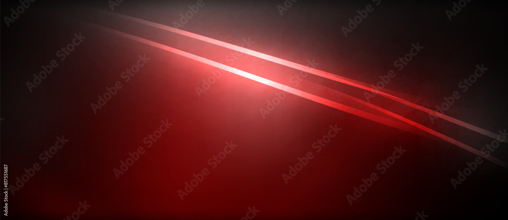 Fototapeta premium Neon glowing circle rays, light round lines in the dark, planet style neon wave lines. Energetic electric concept design for wallpaper, banner, background