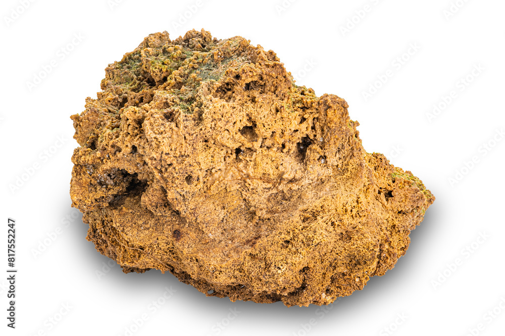 Closeup view of volcanic rock isolated on white background with clipping path. Closeup view of volcanic rock isolated on white background with clipping path.