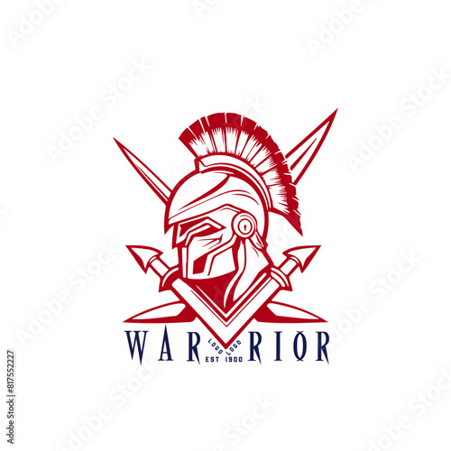 A Fierce Emblem of Rebellion, Featuring a Helmet and Dual Spears, Symbolizing Unyielding Conflict and Unrest
