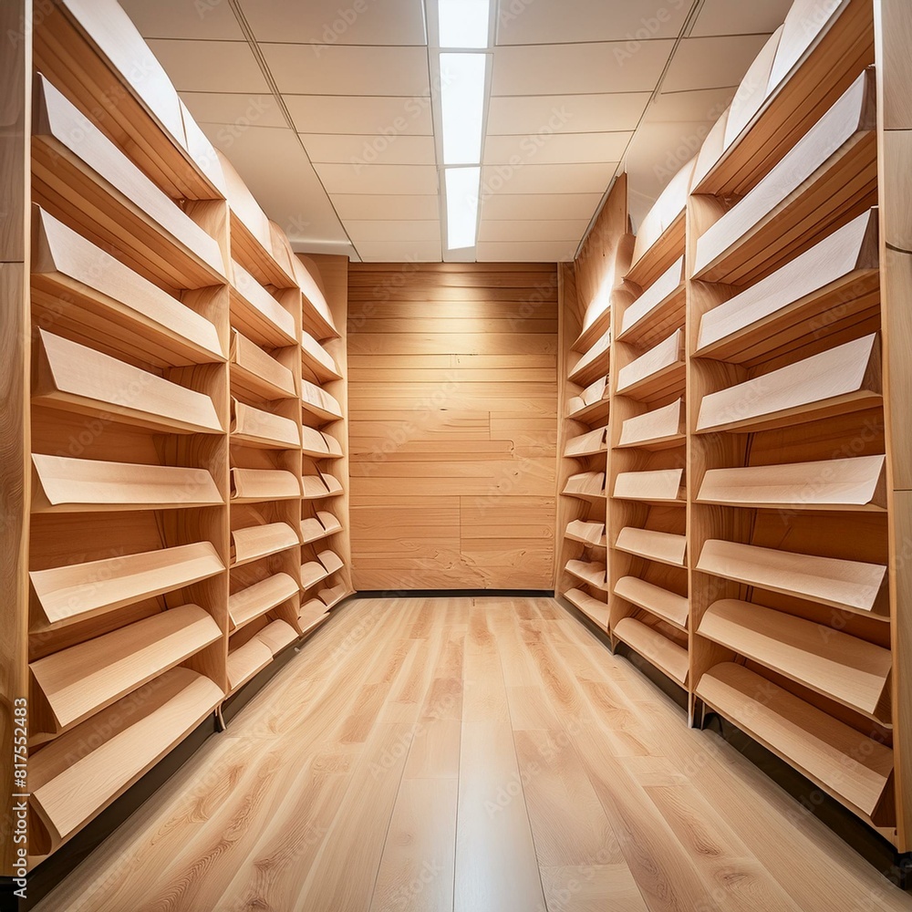 an empty wooden interior at Marks and Spencer Food store, focusing on the textures and patterns of the wood, an empty wooden interior at Marks and Spencer Food store, focusing on the textures and patterns of the wood,