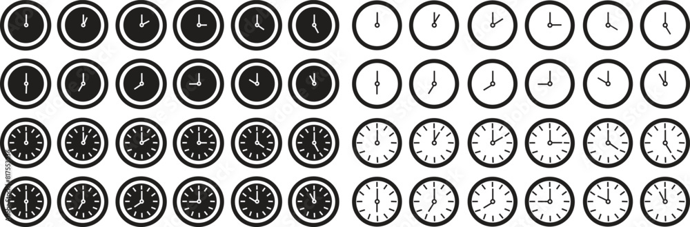 Time and Clock icons Vectors Set. Business watch. speed time icons collection designs. Analog clock symbols in trendy flat Style with editable stock notifying hours isolated on transparent background. Time and Clock icons Vectors Set. Business watch. speed time icons collection designs. Analog clock symbols in trendy flat Style with editable stock notifying hours isolated on transparent background.