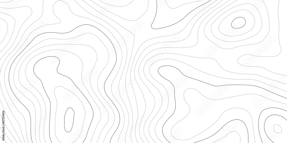 Fototapeta premium Abstract black and white wavy topography map background. Topography relief and topographic map wave line background. Vector illustration.