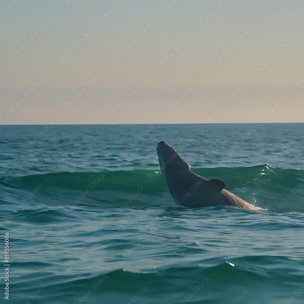 Fototapeta premium a dolphin that is swimming in the water