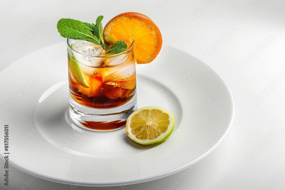 Refreshing B and Tea Cocktail with Black Tea and Mint Syrup Refreshing B and Tea Cocktail with Black Tea and Mint Syrup