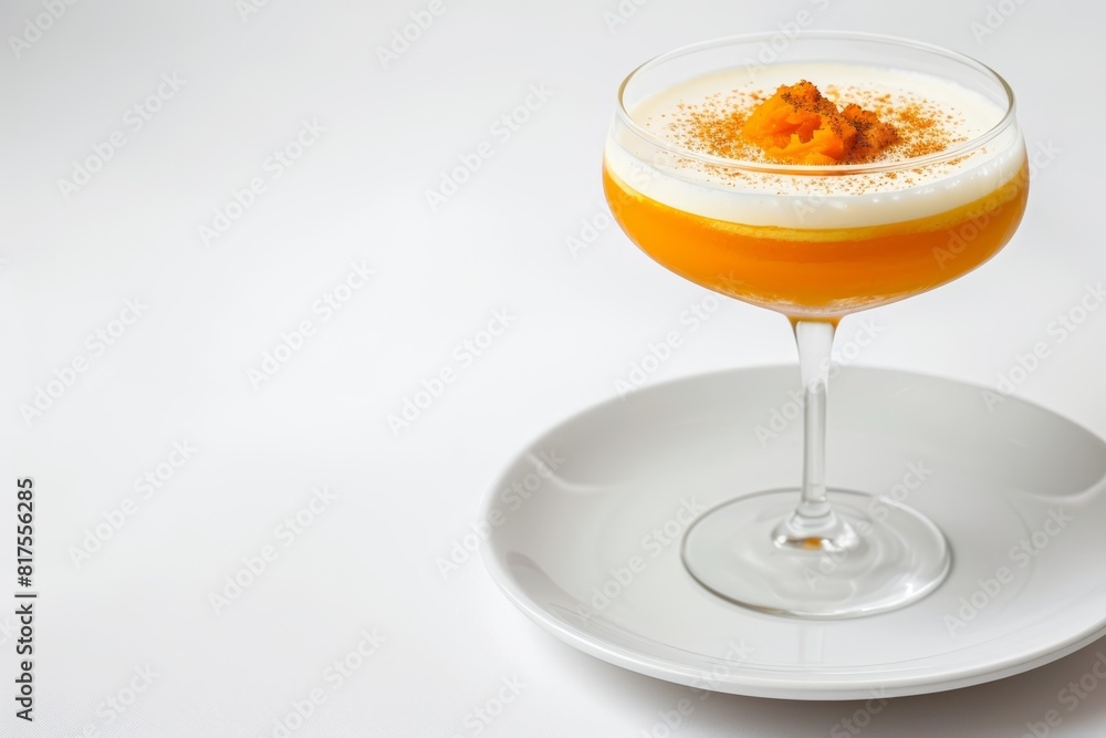Smooth and Elegant Pumpkin Puree Cocktail with Frothy Egg White Top Smooth and Elegant Pumpkin Puree Cocktail with Frothy Egg White Top