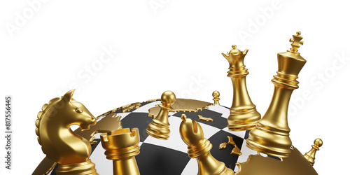 International chess day 20 july banner on white background 3D render © ArtBackground