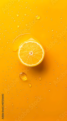 An orange slice floats in the air