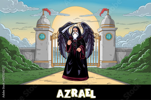 Archangel Azrael Cartoon Character Vector Illustration photo