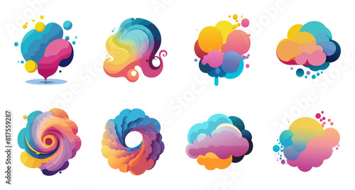 カラフルなバブルインクのセット