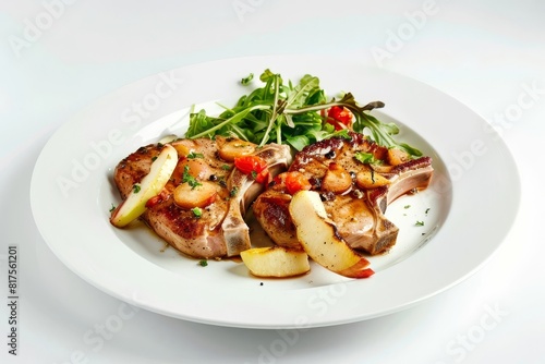 Flavor-packed Apple Ginger Pork Chops with Caramelized Onions and Sautéed Raisins