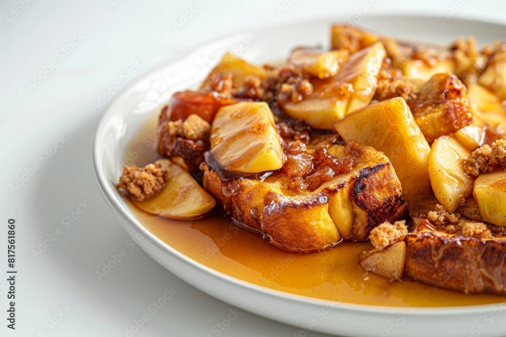 Comforting French Toast and Caramelized Apple Casserole with Mouthwatering Aromas Comforting French Toast and Caramelized Apple Casserole with Mouthwatering Aromas